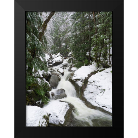 Washington State- Central Cascades. Martin Creek Black Modern Wood Framed Art Print by Wild, Jamie and Judy
