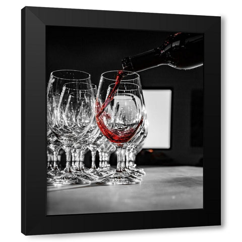 Washington State-Walla Walla Vintage Merlot Pour at Celebrate Walla Walla Black Modern Wood Framed Art Print by Duval, Richard