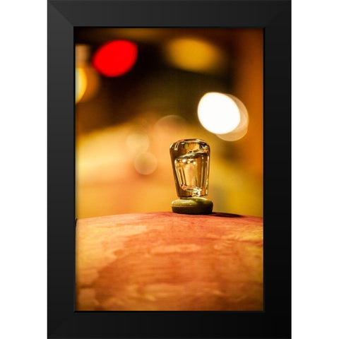 Washington State-Red Mountain Glass bung on a barrel in the Col Solare winery Black Modern Wood Framed Art Print by Duval, Richard