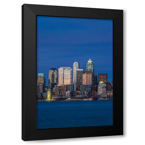Washington State-Seattle Skyline at Twilight Black Modern Wood Framed Art Print by Tilley, Rob