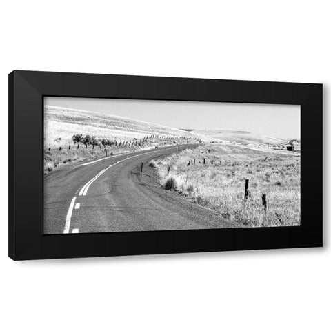 USA-Washington State-Benge Washtucna Road in black and white Black Modern Wood Framed Art Print by Gulin, Sylvia