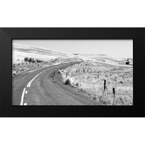 USA-Washington State-Benge Washtucna Road in black and white Black Modern Wood Framed Art Print by Gulin, Sylvia