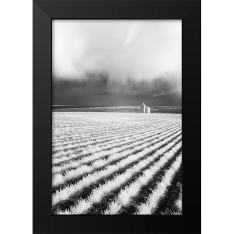 USA-Washington State-Silo with Storm front coming Black Modern Wood Framed Art Print by Eggers, Terry
