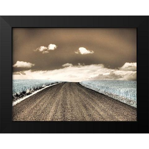 USA-Washington State-Palouse-Country backroad through spring crops Black Modern Wood Framed Art Print by Eggers, Terry