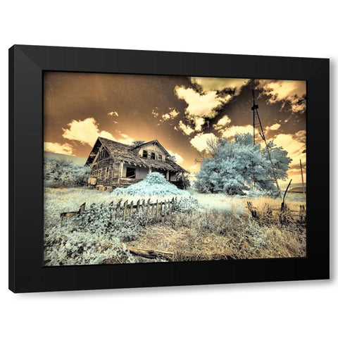 USA-Washington State-Palouse-Abandoned old homestead Black Modern Wood Framed Art Print with Double Matting by Eggers, Terry