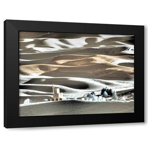 USA-Washington State-Palouse region-the town of Steptoe at Sunset Black Modern Wood Framed Art Print by Eggers, Terry