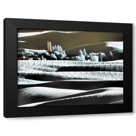 USA-Washington State-Palouse region-the town of Steptoe at Sunset Black Modern Wood Framed Art Print by Eggers, Terry