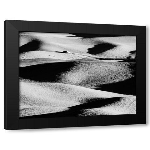 USA-Washington State-Palouse region-Rolling hills at Sunset Black Modern Wood Framed Art Print with Double Matting by Eggers, Terry