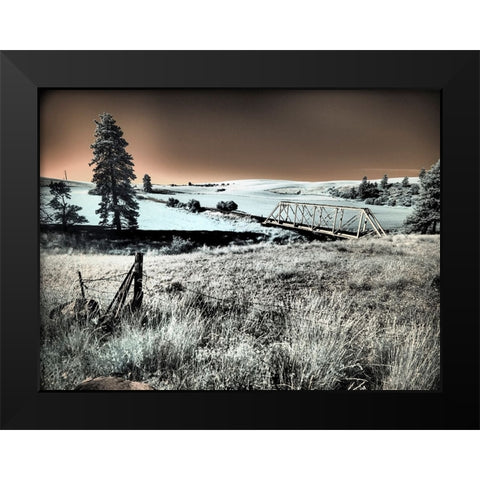 USA-Washington State-Palouse region-Bridge across Palouse river Black Modern Wood Framed Art Print by Eggers, Terry