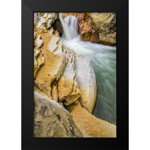 West Virginia, Thomas Close-up of Douglas Falls Black Modern Wood Framed Art Print by OBrien, Jay