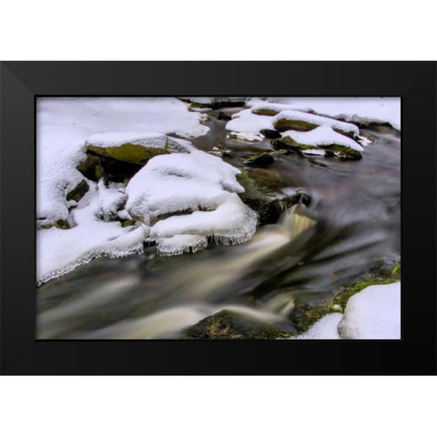 West Virginia, Blackwater Falls Flowing stream Black Modern Wood Framed Art Print by OBrien, Jay