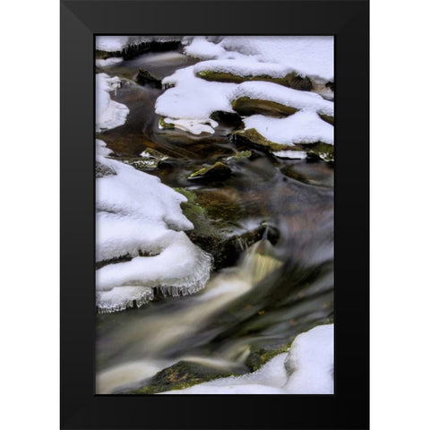 West Virginia, Blackwater Falls Flowing stream Black Modern Wood Framed Art Print by OBrien, Jay
