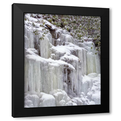 West Virginia, Blackwater Falls Frozen waterfall Black Modern Wood Framed Art Print by OBrien, Jay