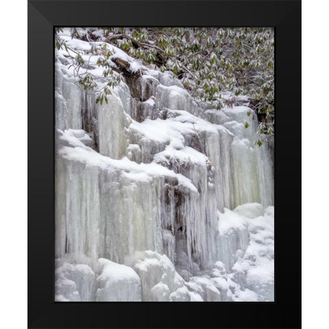 West Virginia, Blackwater Falls Frozen waterfall Black Modern Wood Framed Art Print by OBrien, Jay