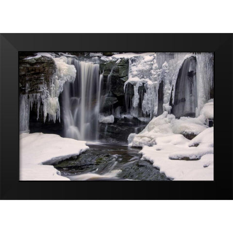 West Virginia, Blackwater Falls Frozen waterfall Black Modern Wood Framed Art Print by OBrien, Jay