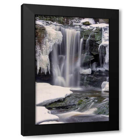 West Virginia, Blackwater Falls Frozen waterfall Black Modern Wood Framed Art Print by OBrien, Jay