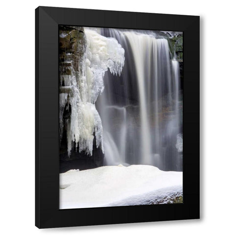 West Virginia, Blackwater Falls Frozen waterfall Black Modern Wood Framed Art Print by OBrien, Jay