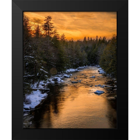 West Virginia-Blackwater Falls Sunset on Blackwater River landscape  Black Modern Wood Framed Art Print by Jaynes Gallery