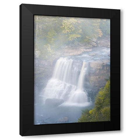 USA-West Virginia-Davis Overview of waterfall in Blackwater State Park Black Modern Wood Framed Art Print with Double Matting by Jaynes Gallery
