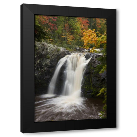 Wisconsin, Pattison SP Little Manitou Falls Black Modern Wood Framed Art Print by Grall, Don