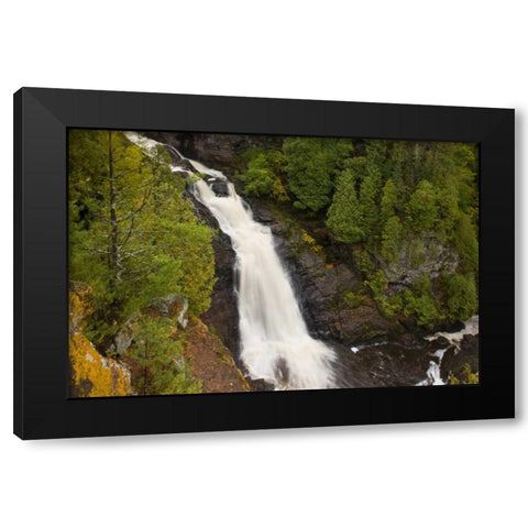 Wisconsin, Pattison SP Big Manitou Falls Black Modern Wood Framed Art Print by Grall, Don