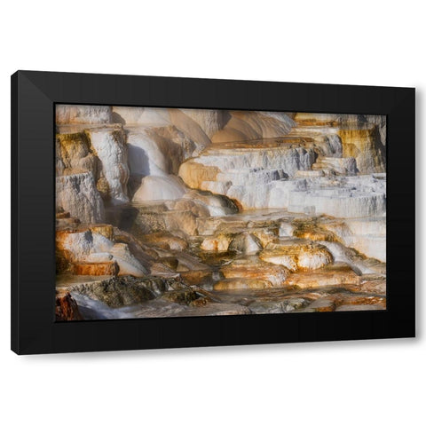 Colorful terrace-Canary Spring-Mammoth Hot Springs-Yellowstone National Park-Wyoming Black Modern Wood Framed Art Print by Jones, Adam