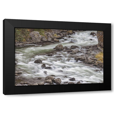 Firehole River-Firehole Canyon drive-Yellowstone National Park-Wyoming Black Modern Wood Framed Art Print with Double Matting by Jones, Adam