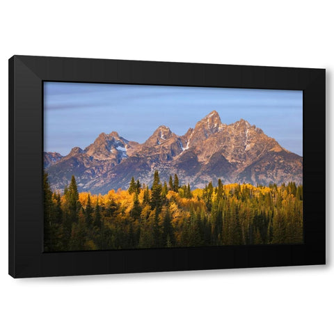 Autumn view of Teton Range at sunrise-Grand Teton National Park-Wyoming Black Modern Wood Framed Art Print by Jones, Adam