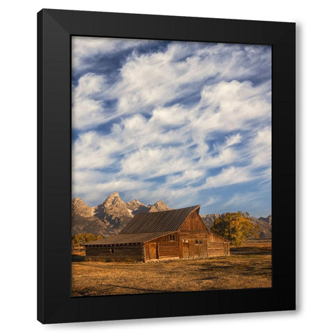Historical Moulton barn at sunrise-Grand Teton National Park-Wyoming Black Modern Wood Framed Art Print with Double Matting by Jones, Adam