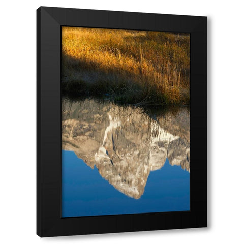 Teton Range reflected in Snake River from Schwabacher Landing-Grand Teton National Park-Wyoming Black Modern Wood Framed Art Print with Double Matting by Jones, Adam