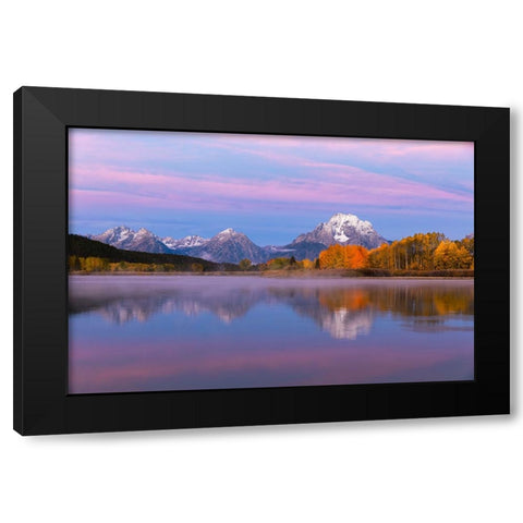 Autumn view of Mount Moran and Snake River-Grand Teton National Park-Wyoming Black Modern Wood Framed Art Print by Jones, Adam