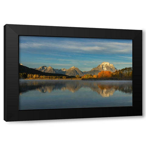 Autumn view of Mount Moran and Snake River-Grand Teton National Park-Wyoming Black Modern Wood Framed Art Print by Jones, Adam