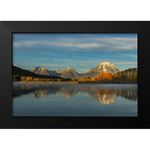 Autumn view of Mount Moran and Snake River-Grand Teton National Park-Wyoming Black Modern Wood Framed Art Print by Jones, Adam