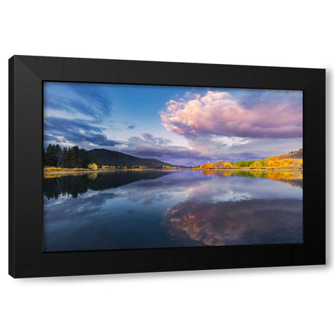 Sunrise on Teton Range-from Oxbow Bend-Grand Teton National Park-Wyoming Black Modern Wood Framed Art Print by Jones, Adam