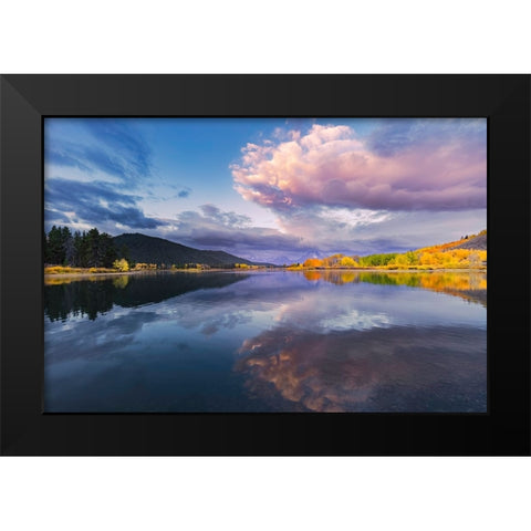 Sunrise on Teton Range-from Oxbow Bend-Grand Teton National Park-Wyoming Black Modern Wood Framed Art Print by Jones, Adam