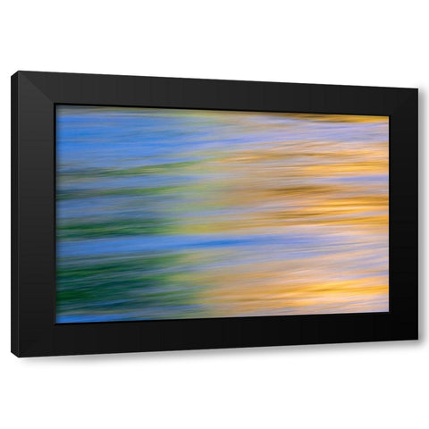 Sunset colors and trees reflecting on Snake River-Grand Teton National Park-Wyoming Black Modern Wood Framed Art Print by Jones, Adam
