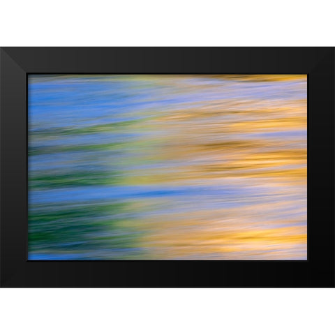 Sunset colors and trees reflecting on Snake River-Grand Teton National Park-Wyoming Black Modern Wood Framed Art Print by Jones, Adam