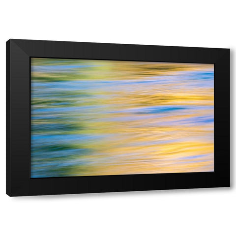 Sunset colors and trees reflecting on Snake River-Grand Teton National Park-Wyoming Black Modern Wood Framed Art Print with Double Matting by Jones, Adam