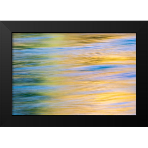 Sunset colors and trees reflecting on Snake River-Grand Teton National Park-Wyoming Black Modern Wood Framed Art Print by Jones, Adam