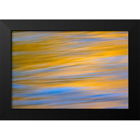 Sunset colors and trees reflecting on Snake River-Grand Teton National Park-Wyoming Black Modern Wood Framed Art Print by Jones, Adam