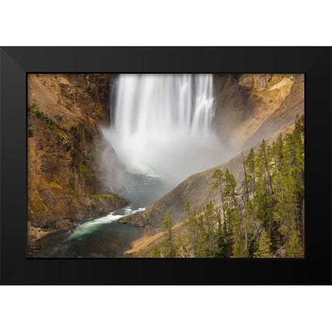 Lower Falls-Grand Canyon of the Yellowstone-Yellowstone National Park-Wyoming Black Modern Wood Framed Art Print by Jones, Adam