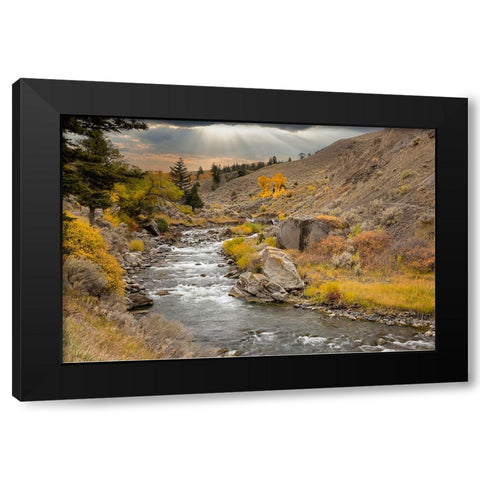 Gardiner River-Yellowstone National Park-Wyoming Black Modern Wood Framed Art Print by Jones, Adam