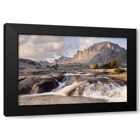 WY, Bridger NF Rapids and Fremont Peak Black Modern Wood Framed Art Print with Double Matting by Paulson, Don