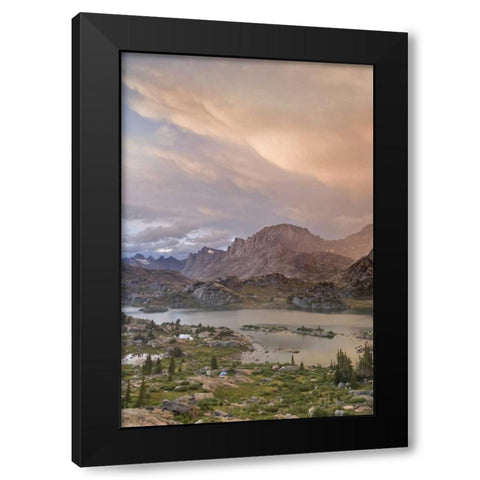 WY, Bridger NF Sunset on Wind River Range Black Modern Wood Framed Art Print by Paulson, Don