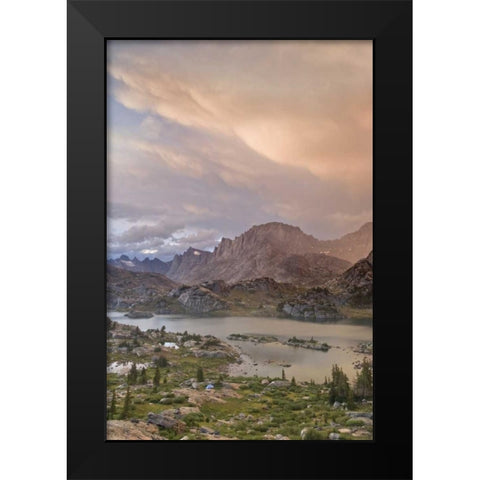 WY, Bridger NF Sunset on Wind River Range Black Modern Wood Framed Art Print by Paulson, Don