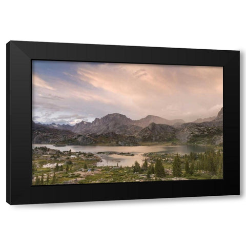 WY, Bridger NF Sunset on Wind River Range Black Modern Wood Framed Art Print with Double Matting by Paulson, Don