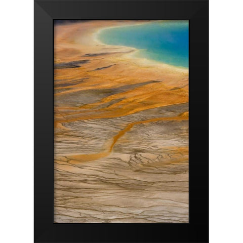 WY, Yellowstone Grand Prismatic Spring Black Modern Wood Framed Art Print by Paulson, Don