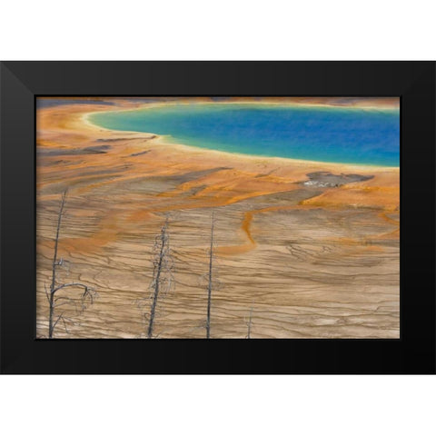 WY, Yellowstone Colorful Grand Prismatic Spring Black Modern Wood Framed Art Print by Paulson, Don