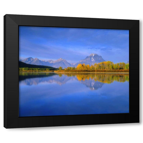 WY, Grand Tetons Grand Tetons reflecting autumn Black Modern Wood Framed Art Print with Double Matting by Talbot Frank, Christopher
