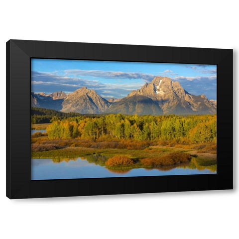 Wyoming, Grand Teton NP Sunrise on Snake River Black Modern Wood Framed Art Print with Double Matting by Paulson, Don